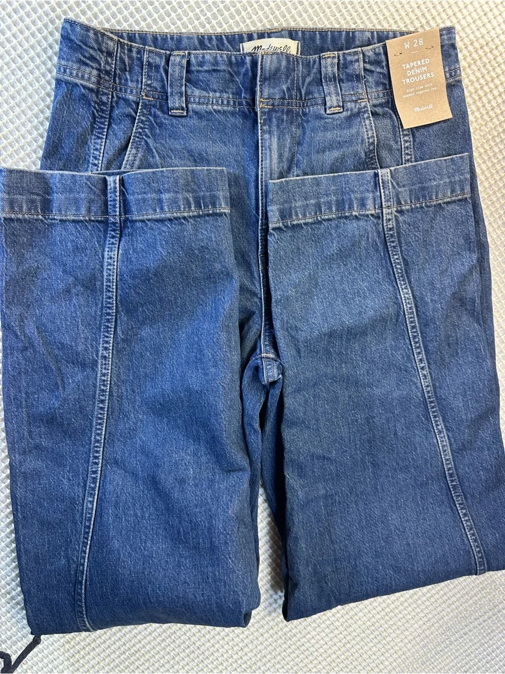 Madewell Tapered Denim Trousers Jeans Size 28 NEW NWT